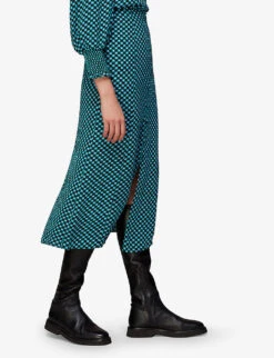 Whistles Star Check-print A-line Viscose Skirt 7 Whistles Star Check-print A-line Viscose Skirt -The Fashion Shop R04084633 MULTICOLOURED ALT02