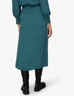 Whistles Star Check-print A-line Viscose Skirt 8 Whistles Star Check-print A-line Viscose Skirt -The Fashion Shop R04084633 MULTICOLOURED ALT03