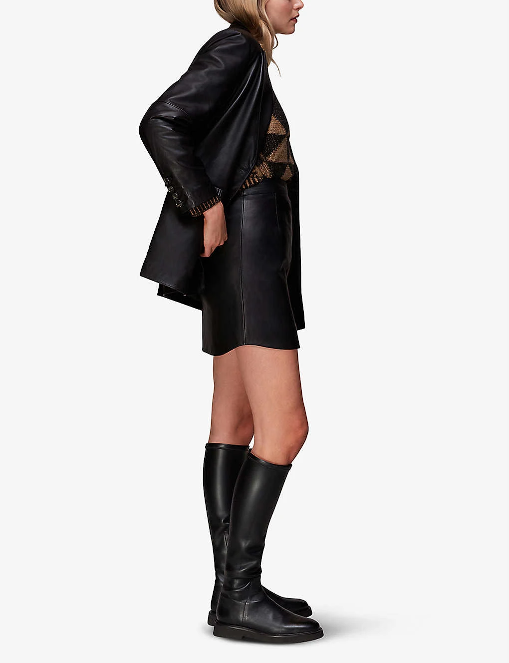 Whistles Knee-high Stretch Leather-blend Boots 4 Whistles Knee-high Stretch Leather-blend Boots - Image 4