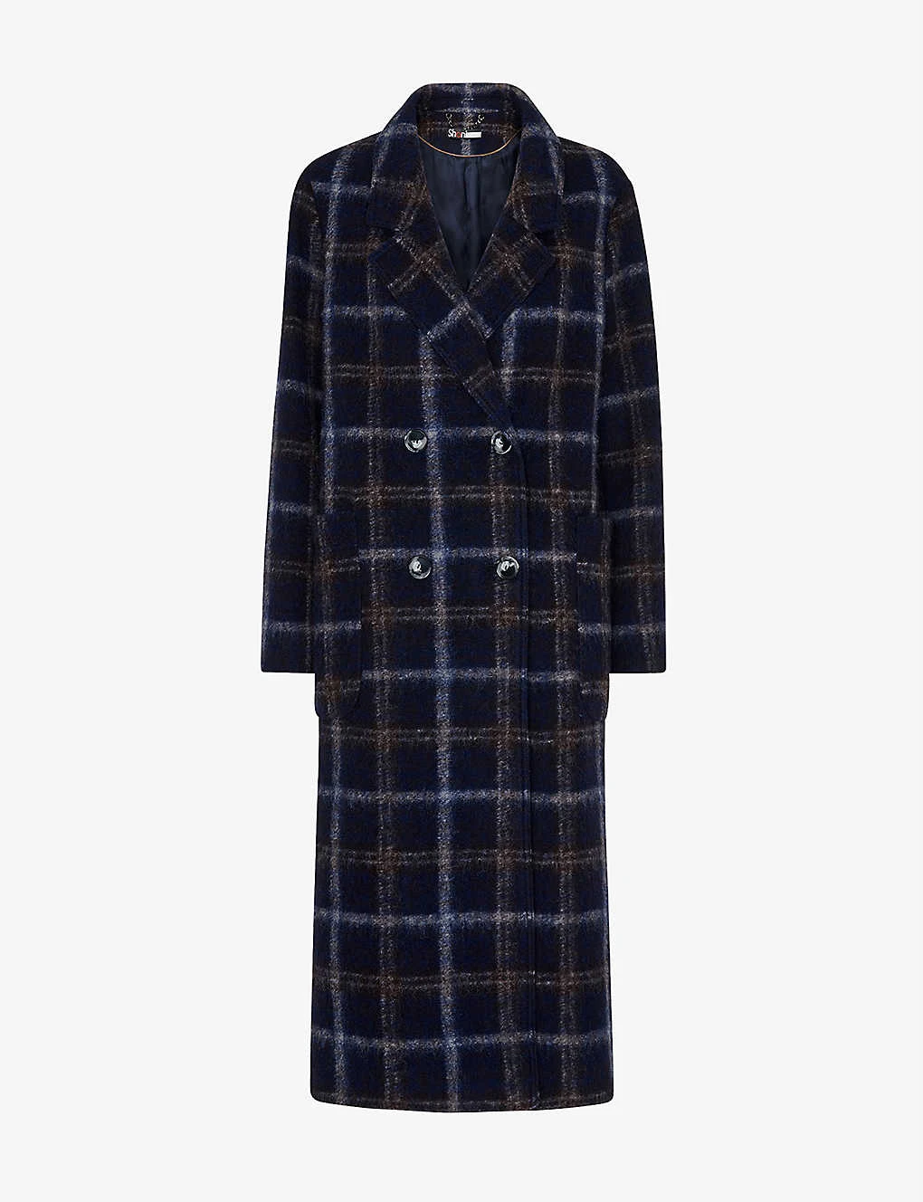 Whistles Double-breasted Check Wool-blend Coat 1 Whistles Double-breasted Check Wool-blend Coat