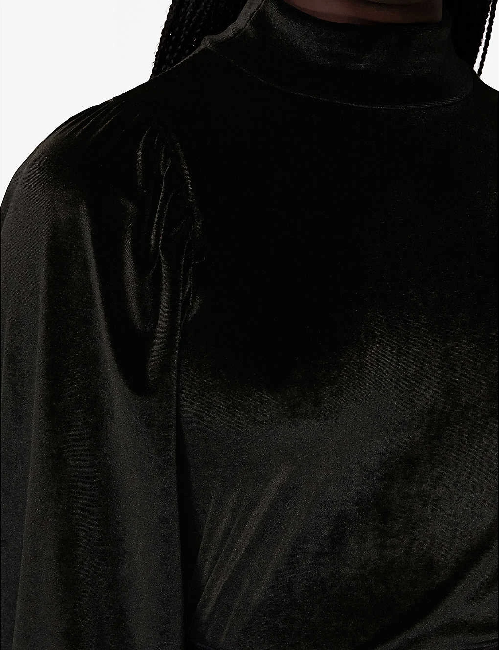 Whistles High-neck Puff Shoulder Velvet Top 5 Whistles High-neck Puff Shoulder Velvet Top - Image 5