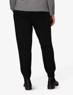 Whistles Tapered-leg High-rise Cashmere Jogging Bottoms 8 Whistles Tapered-leg High-rise Cashmere Jogging Bottoms -The Fashion Shop R04086335 BLACK ALT03