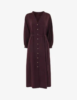 Whistles Lizzie Woven Midi Dress