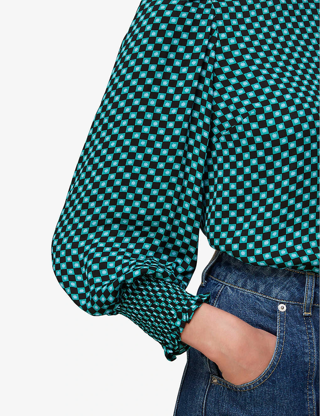 Whistles Tessa Star Check-print Viscose Top 5 Whistles Tessa Star Check-print Viscose Top - Image 5