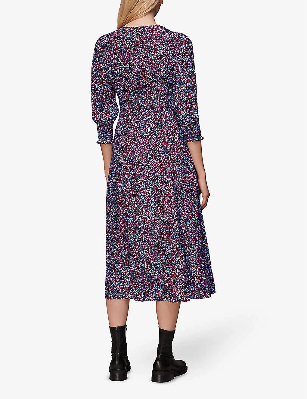 Whistles Floral-print V-neck Woven Midi Dress 4 Whistles Floral-print V-neck Woven Midi Dress - Image 4