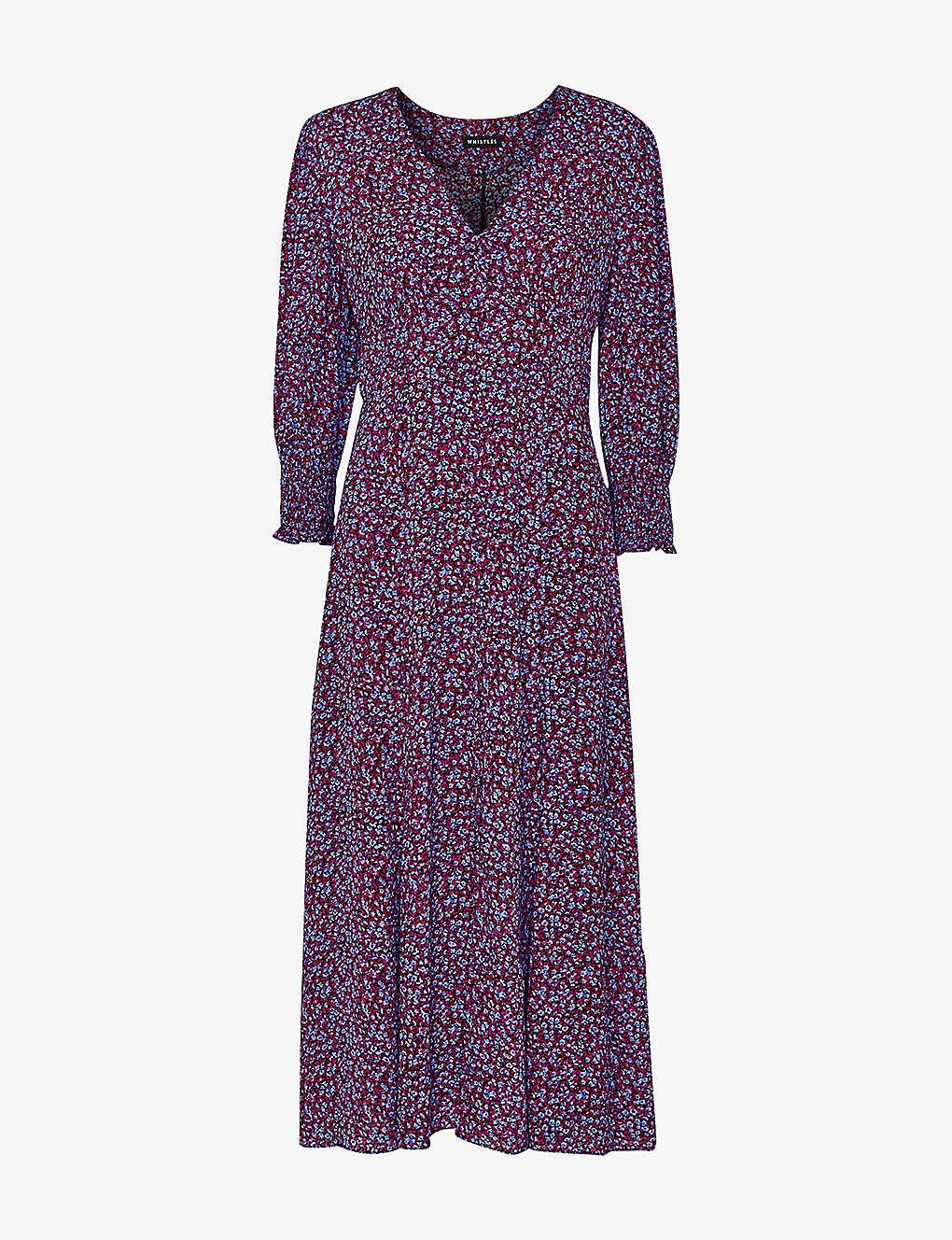 Whistles Floral-print V-neck Woven Midi Dress 1 Whistles Floral-print V-neck Woven Midi Dress