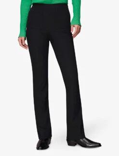 Whistles Flared High-rise Stretch-cotton Trousers -The Fashion Shop R04089120 BLACK ALT02