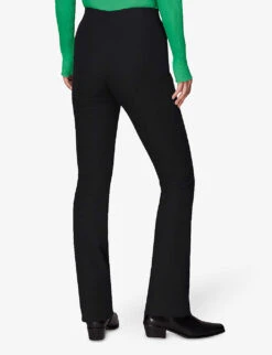 Whistles Flared High-rise Stretch-cotton Trousers -The Fashion Shop R04089120 BLACK ALT03