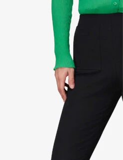 Whistles Flared High-rise Stretch-cotton Trousers -The Fashion Shop R04089120 BLACK ALT04