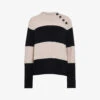 Whistles Button-neck Stripe Knitted Jumper