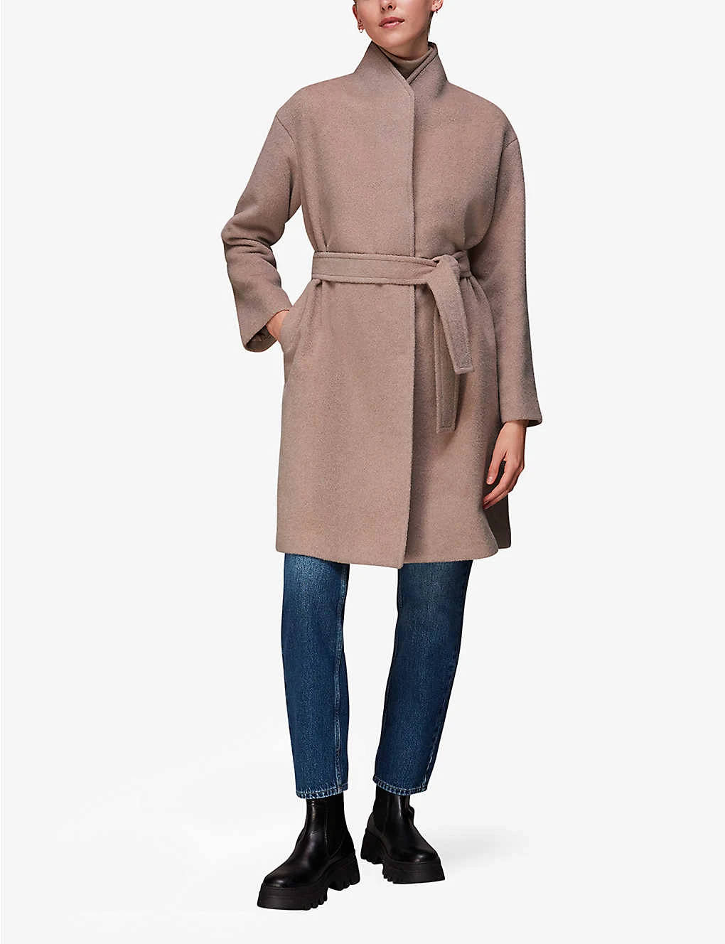 Whistles Clara Funnel-neck Wool-blend Coat 2 Whistles Clara Funnel-neck Wool-blend Coat - Image 2