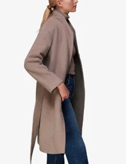Whistles Clara Funnel-neck Wool-blend Coat 7 Whistles Clara Funnel-neck Wool-blend Coat -The Fashion Shop R04090710 BROWN ALT02