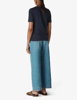 Whistles Rosa Relaxed Cotton T-shirt 6 Whistles Rosa Relaxed Cotton T-shirt -The Fashion Shop R04091398 NAVY ALT02