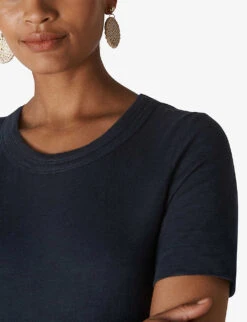 Whistles Rosa Relaxed Cotton T-shirt 7 Whistles Rosa Relaxed Cotton T-shirt -The Fashion Shop R04091398 NAVY ALT03