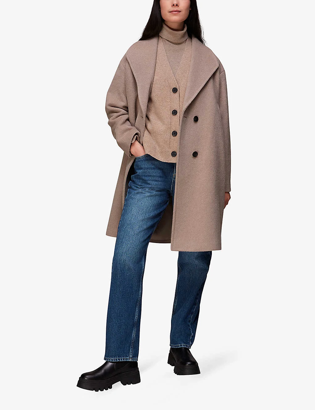 Whistles Wide Collar Relaxed-fit Wool Blend Coat 2 Whistles Wide Collar Relaxed-fit Wool Blend Coat - Image 2