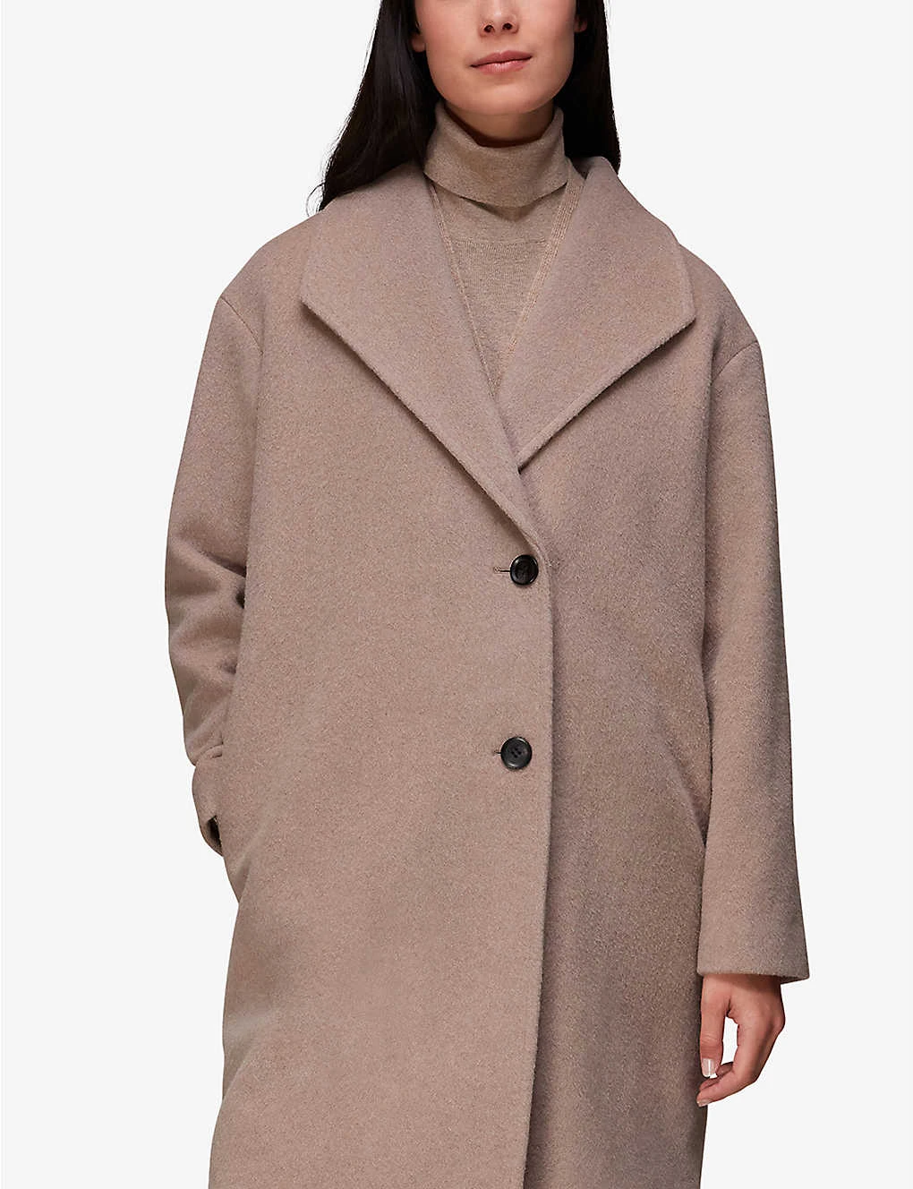 Whistles Wide Collar Relaxed-fit Wool Blend Coat 3 Whistles Wide Collar Relaxed-fit Wool Blend Coat - Image 3