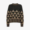 Whistles Geometric-intarsia Wool And Recycled Nylon-blend Jumper