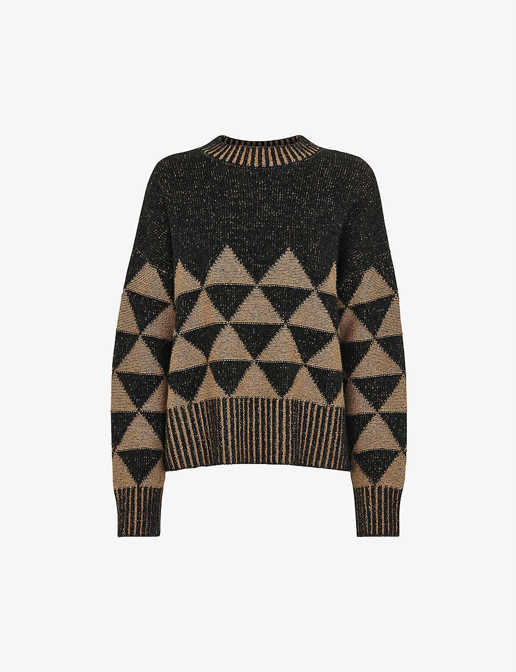 Whistles Geometric-intarsia Wool And Recycled Nylon-blend Jumper 1 Whistles Geometric-intarsia Wool And Recycled Nylon-blend Jumper