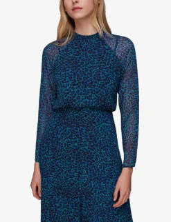 Whistles Carlotta Leopard-print Recycled-polyester Midi Dress 8 Whistles Carlotta Leopard-print Recycled-polyester Midi Dress -The Fashion Shop R04092070 ALT02