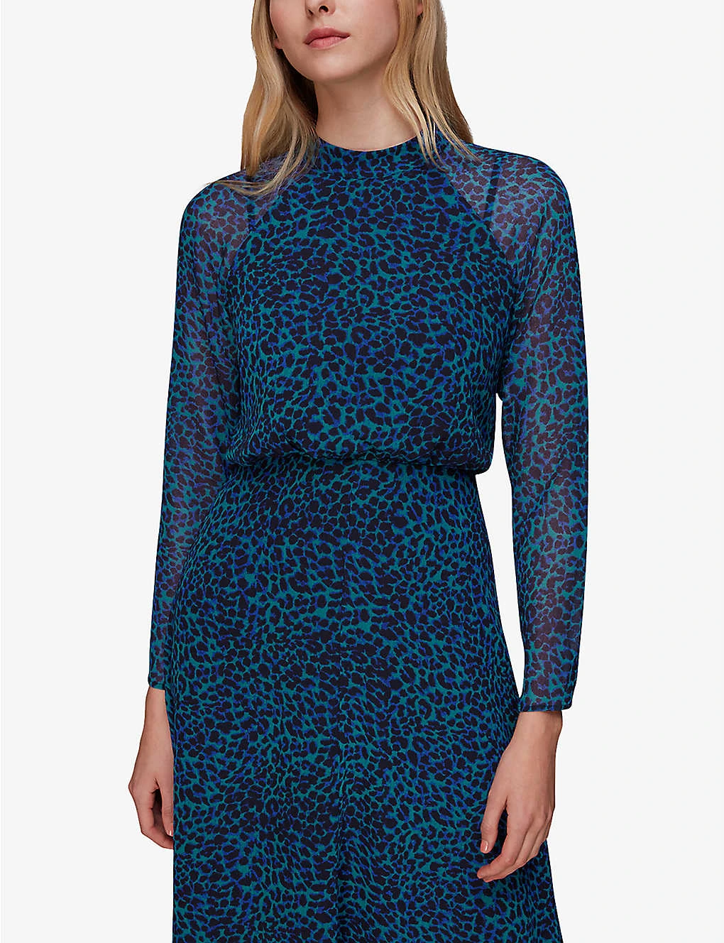 Whistles Carlotta Leopard-print Recycled-polyester Midi Dress 3 Whistles Carlotta Leopard-print Recycled-polyester Midi Dress - Image 3