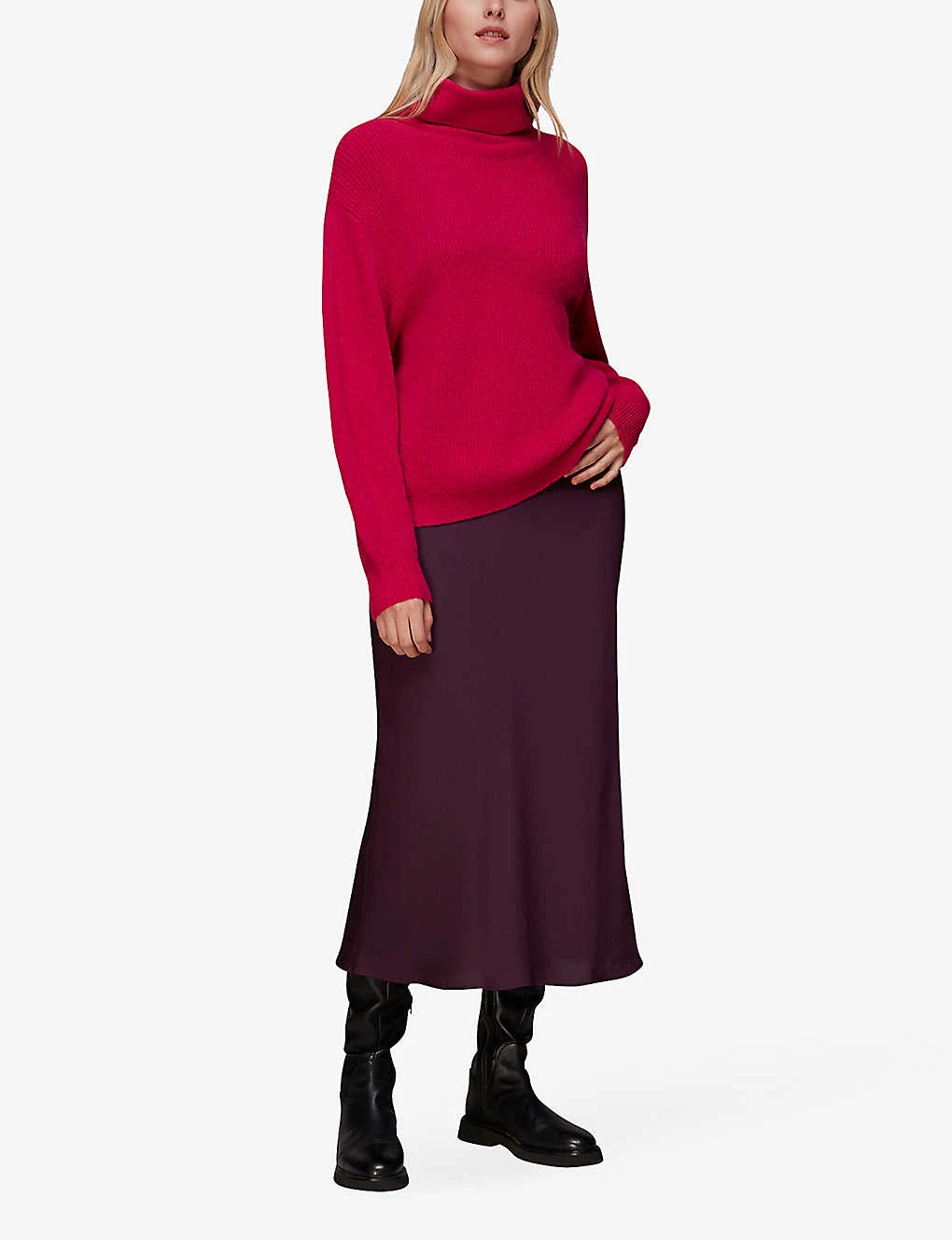 Whistles Bias-cut Satin Recycled-polyester Midi Skirt 2 Whistles Bias-cut Satin Recycled-polyester Midi Skirt - Image 2