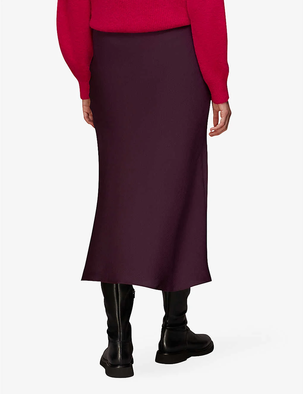 Whistles Bias-cut Satin Recycled-polyester Midi Skirt 4 Whistles Bias-cut Satin Recycled-polyester Midi Skirt - Image 4