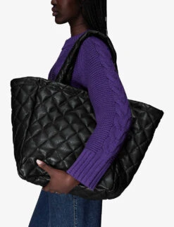 Whistles Lyle Quilted Leather Tote Bag 9 Whistles Lyle Quilted Leather Tote Bag -The Fashion Shop R04092953 BLACK ALT04