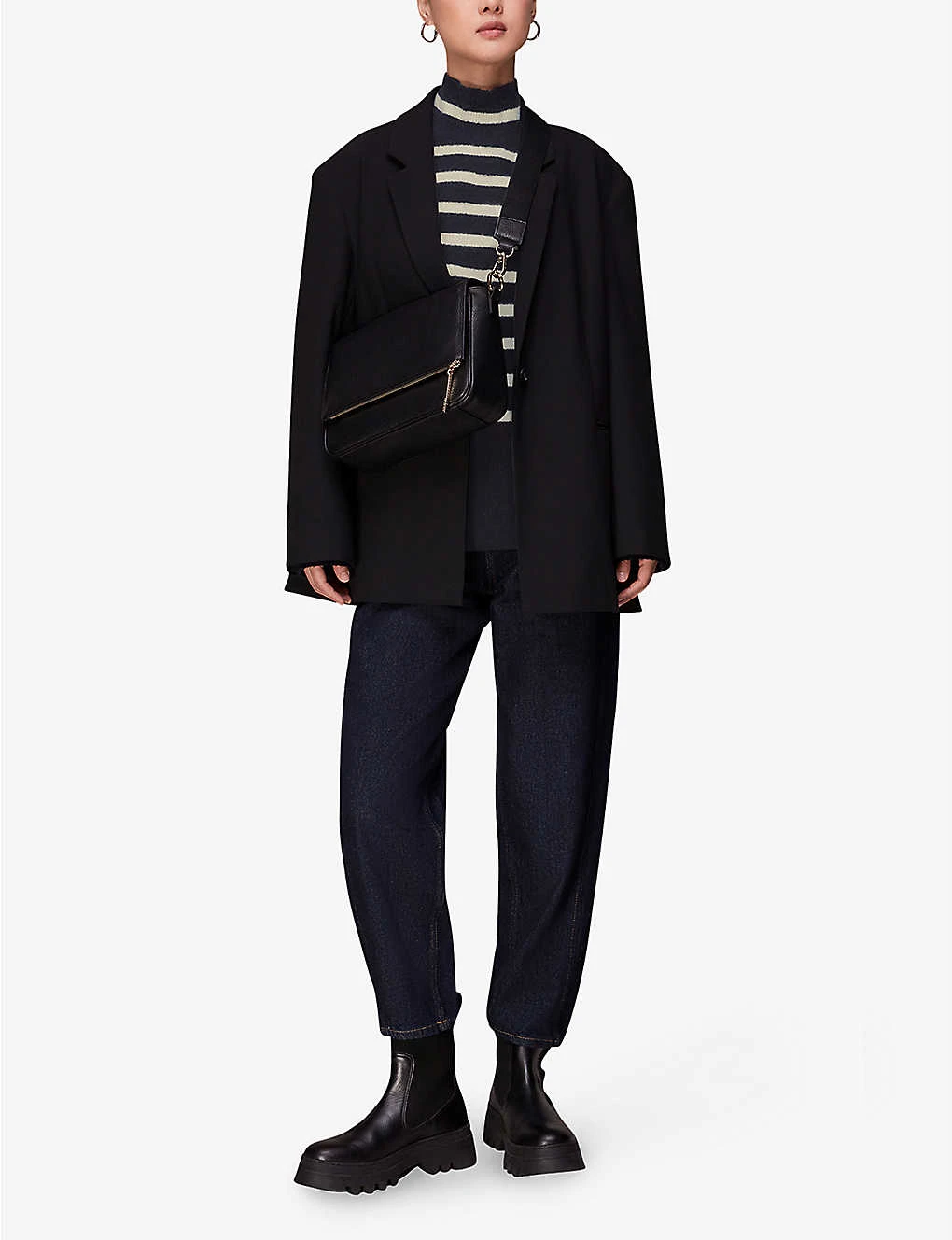 Whistles Stripe Funnel-neck Knitted Jumper 2 Whistles Stripe Funnel-neck Knitted Jumper - Image 2