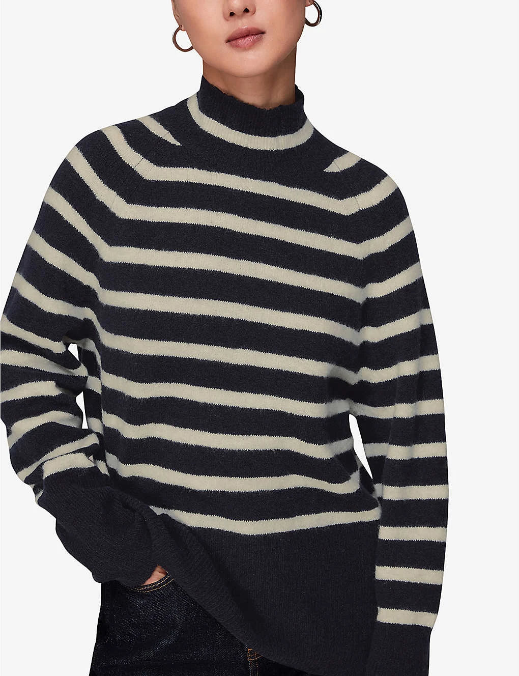 Whistles Stripe Funnel-neck Knitted Jumper 3 Whistles Stripe Funnel-neck Knitted Jumper - Image 3