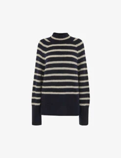 Whistles Stripe Funnel-neck Knitted Jumper