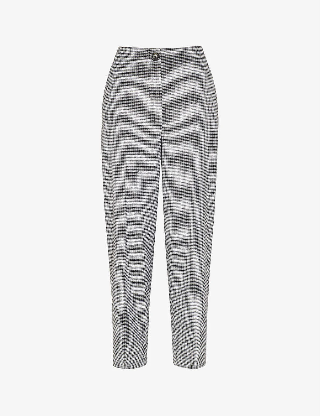 Whistles Lila Checked Straight-leg Mid-rise Woven Trousers 1 Whistles Lila Checked Straight-leg Mid-rise Woven Trousers