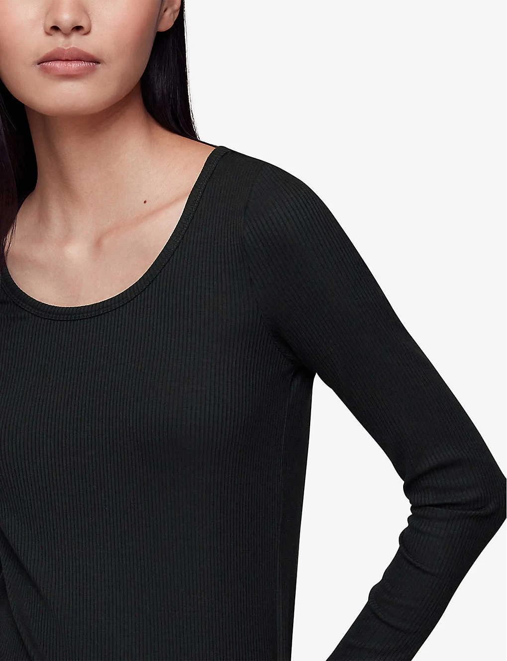 Whistles Slim-fit Scoop-neck Ribbed Stretch-woven Top 5 Whistles Slim-fit Scoop-neck Ribbed Stretch-woven Top - Image 5