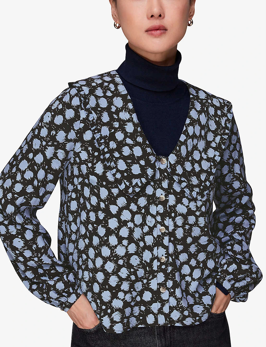 Whistles Dalmatian-print Wide-collar Woven Shirt 3 Whistles Dalmatian-print Wide-collar Woven Shirt - Image 3