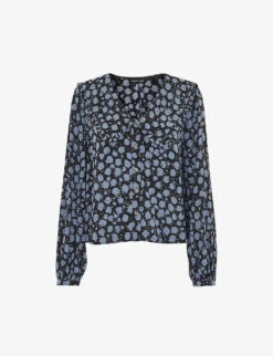 Whistles Dalmatian-print Wide-collar Woven Shirt
