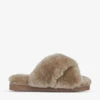 Whistles Macy Cross-strap Fluffy Slippers