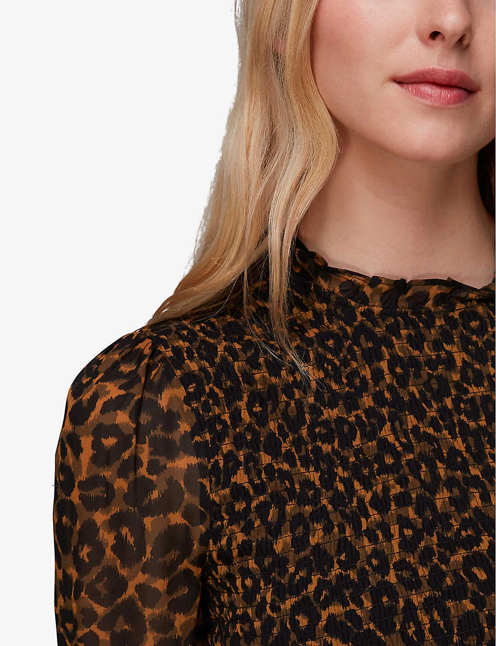 Whistles Leopard-print Shirred Woven Dress 5 Whistles Leopard-print Shirred Woven Dress - Image 5