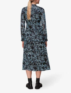 Whistles Button-fastened Tiger-print Woven Midi Dress 8 Whistles Button-fastened Tiger-print Woven Midi Dress -The Fashion Shop R04099670 MULTICOLOURED ALT03