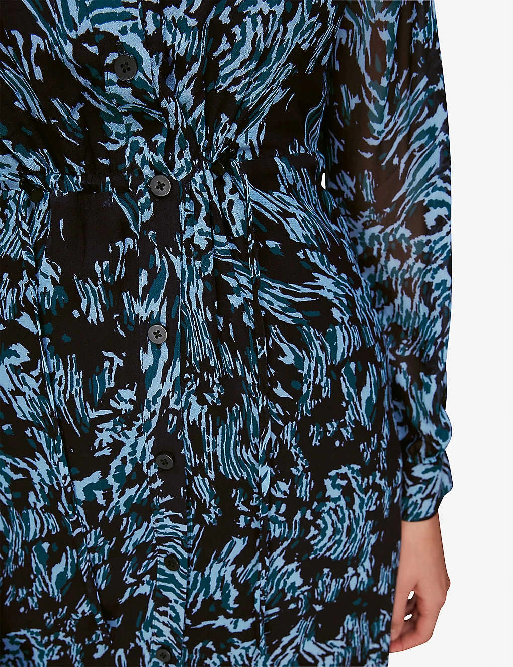 Whistles Button-fastened Tiger-print Woven Midi Dress 5 Whistles Button-fastened Tiger-print Woven Midi Dress - Image 5