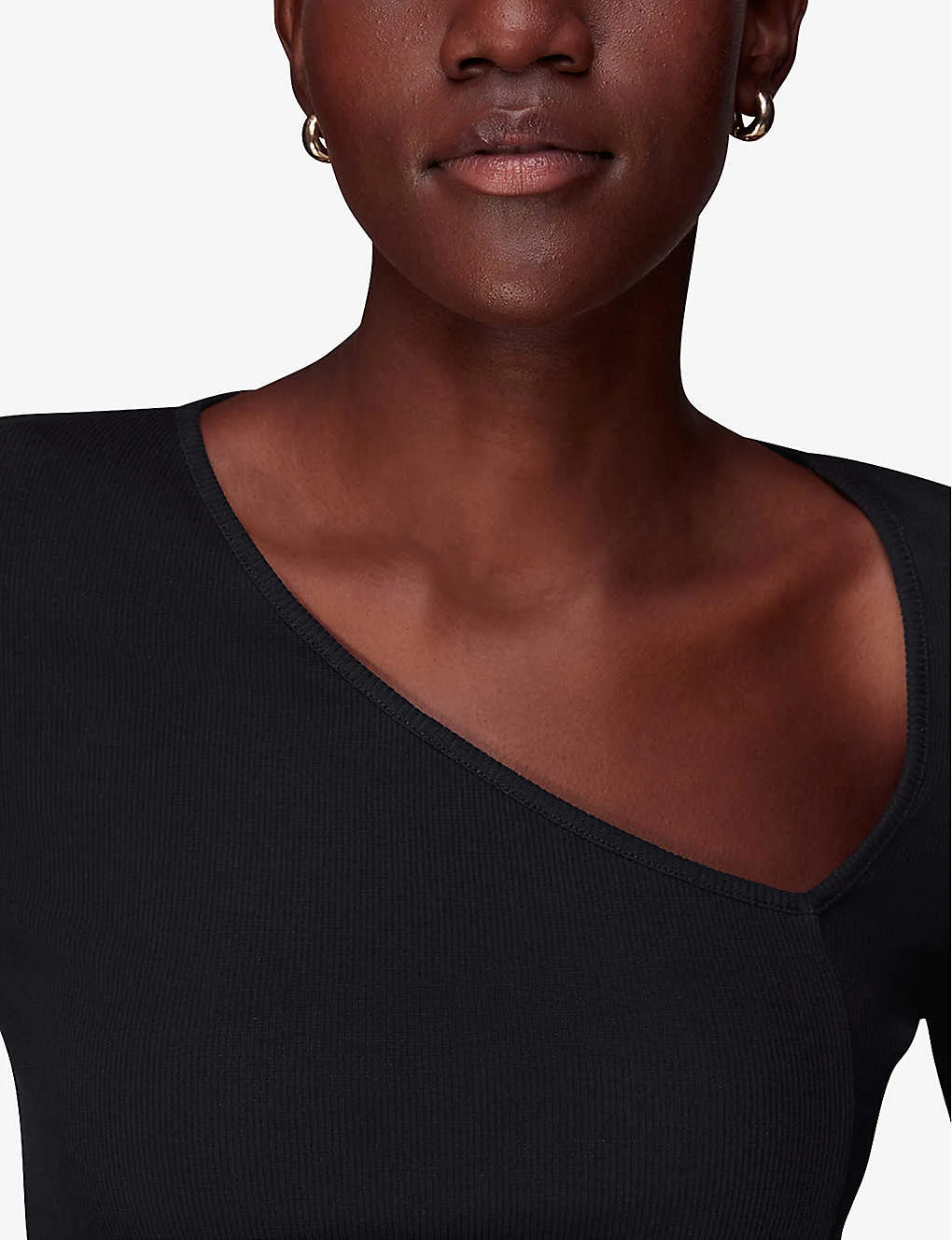 Whistles Asymmetric-neckline Slim-fit Stretch-cotton Top 5 Whistles Asymmetric-neckline Slim-fit Stretch-cotton Top - Image 5