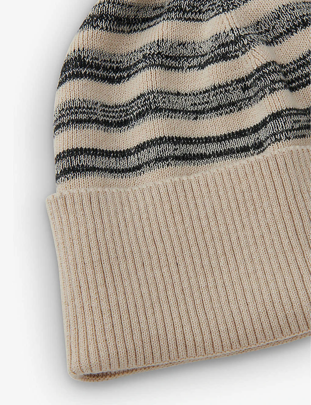 Whistles Striped Ribbed-trim Cotton-blend Beanie 2 Whistles Striped Ribbed-trim Cotton-blend Beanie - Image 2