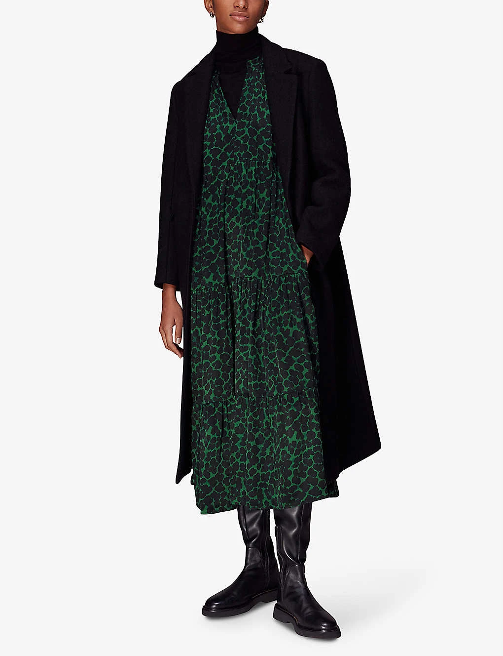 Whistles Animal-print Tiered Woven Midi Dress 2 Whistles Animal-print Tiered Woven Midi Dress - Image 2