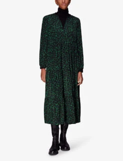 Whistles Animal-print Tiered Woven Midi Dress 7 Whistles Animal-print Tiered Woven Midi Dress -The Fashion Shop R04103969 MULTICOLOURED ALT02