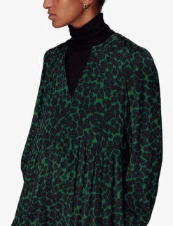 Whistles Animal-print Tiered Woven Midi Dress 9 Whistles Animal-print Tiered Woven Midi Dress -The Fashion Shop R04103969 MULTICOLOURED ALT04