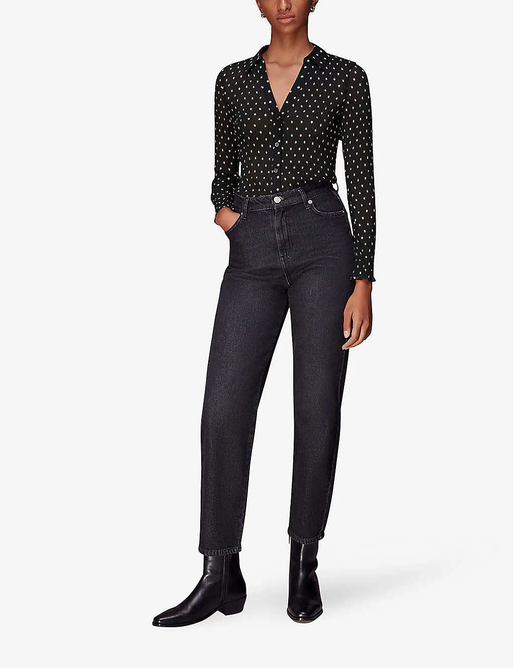 Whistles Penny Plisse Spot-print Woven Shirt 2 Whistles Penny Plisse Spot-print Woven Shirt - Image 2