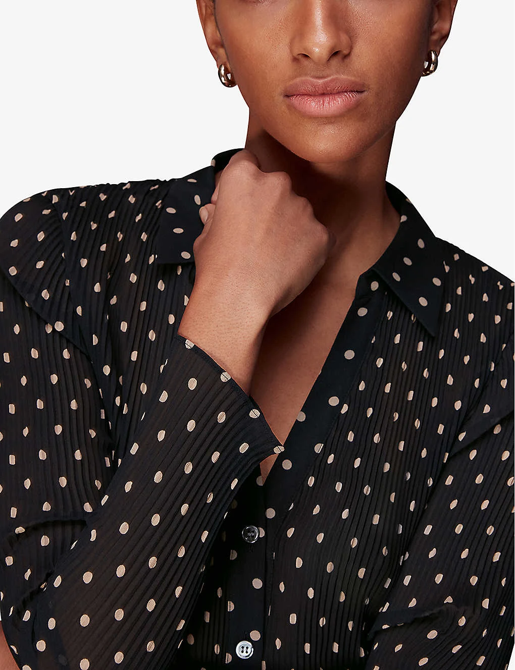 Whistles Penny Plisse Spot-print Woven Shirt 5 Whistles Penny Plisse Spot-print Woven Shirt - Image 5