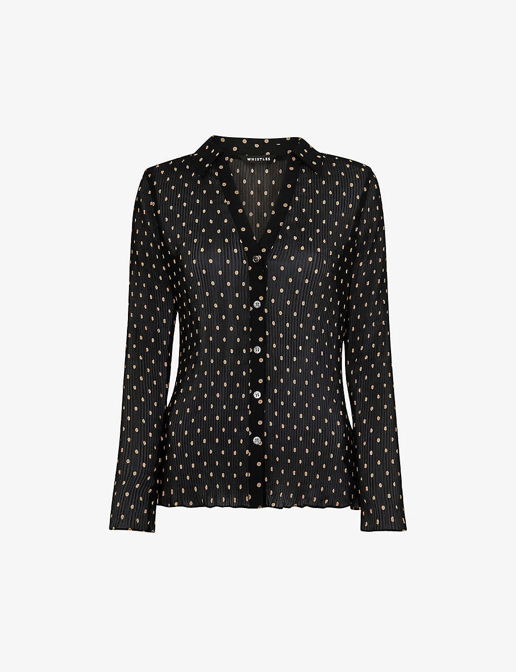 Whistles Penny Plisse Spot-print Woven Shirt 1 Whistles Penny Plisse Spot-print Woven Shirt