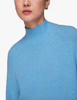 Whistles Oversized Funnel-neck Stretch-knit Jumper 9 Whistles Oversized Funnel-neck Stretch-knit Jumper -The Fashion Shop R04106972 BLUE ALT04