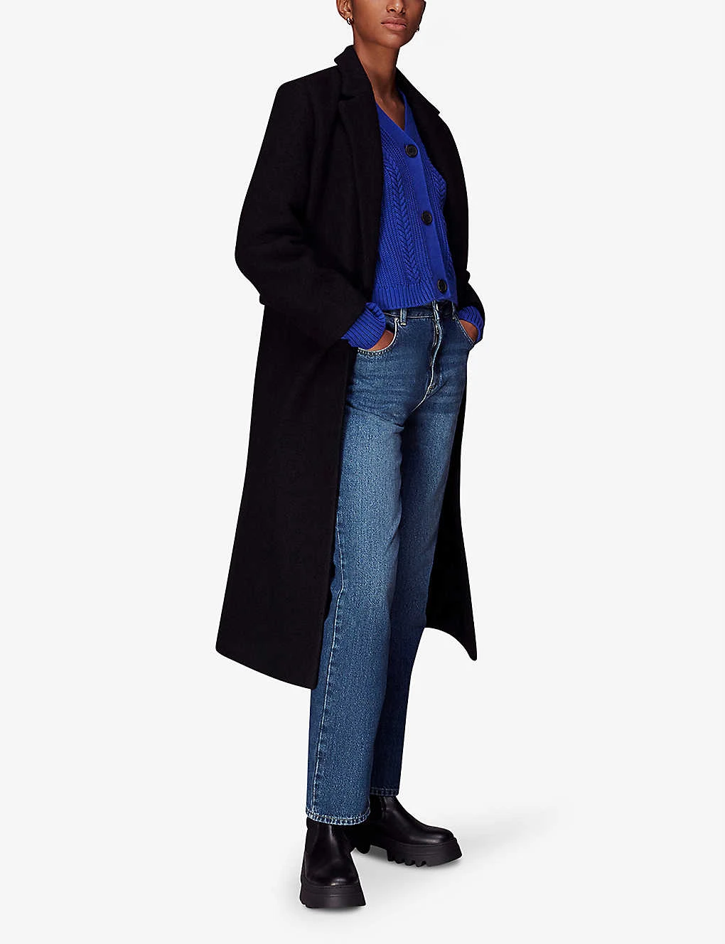 Whistles Cropped Cable-knit Cotton Cardigan 2 Whistles Cropped Cable-knit Cotton Cardigan - Image 2