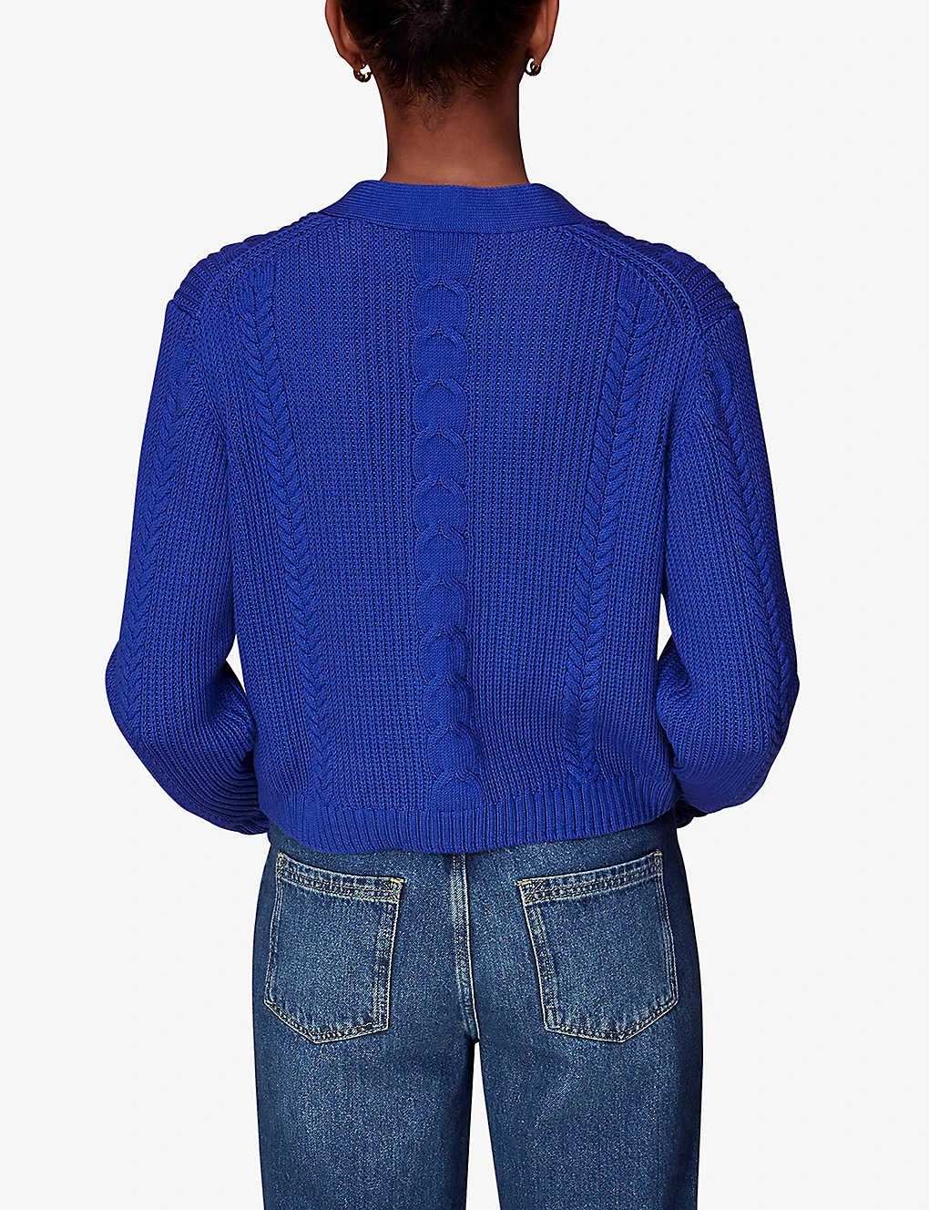 Whistles Cropped Cable-knit Cotton Cardigan 4 Whistles Cropped Cable-knit Cotton Cardigan - Image 4