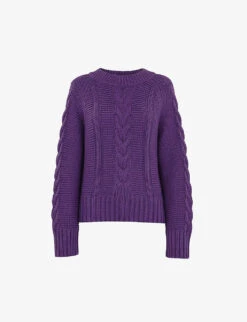 Whistles Chunky Cable-knit Cotton Jumper